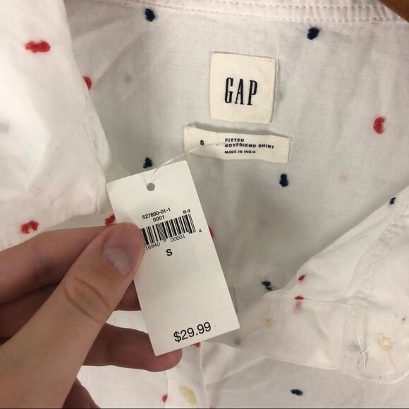 GAP Katya Fitted Boyfriend Shirt NWT Size Small - Picture 10 of 12